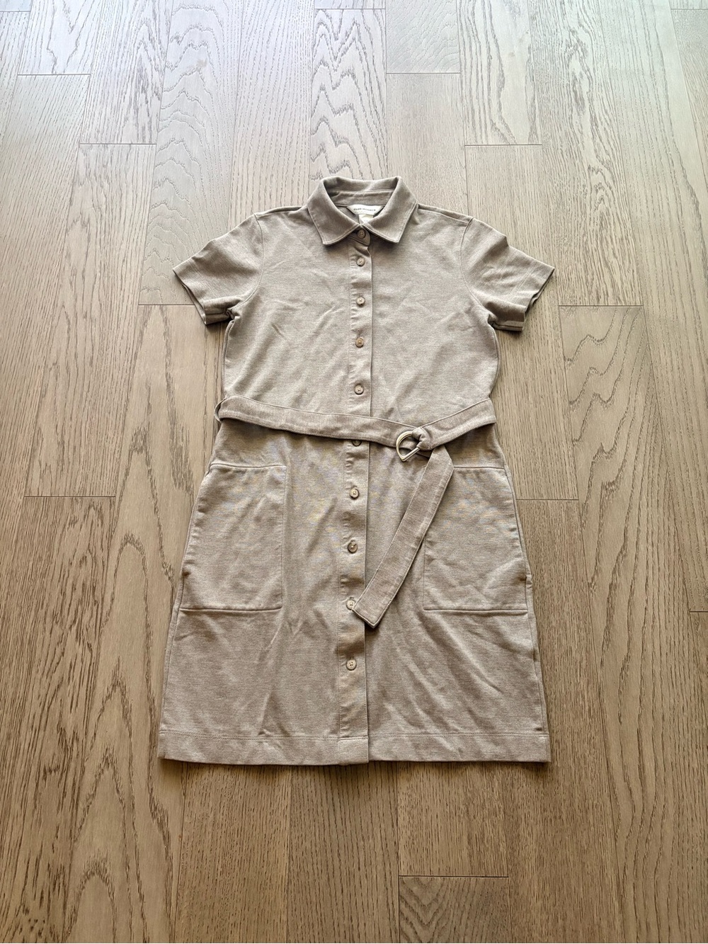 Club Monaco Beige Polo Shirt Midi Dress with Belt